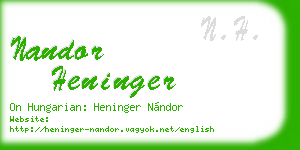 nandor heninger business card