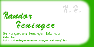 nandor heninger business card
